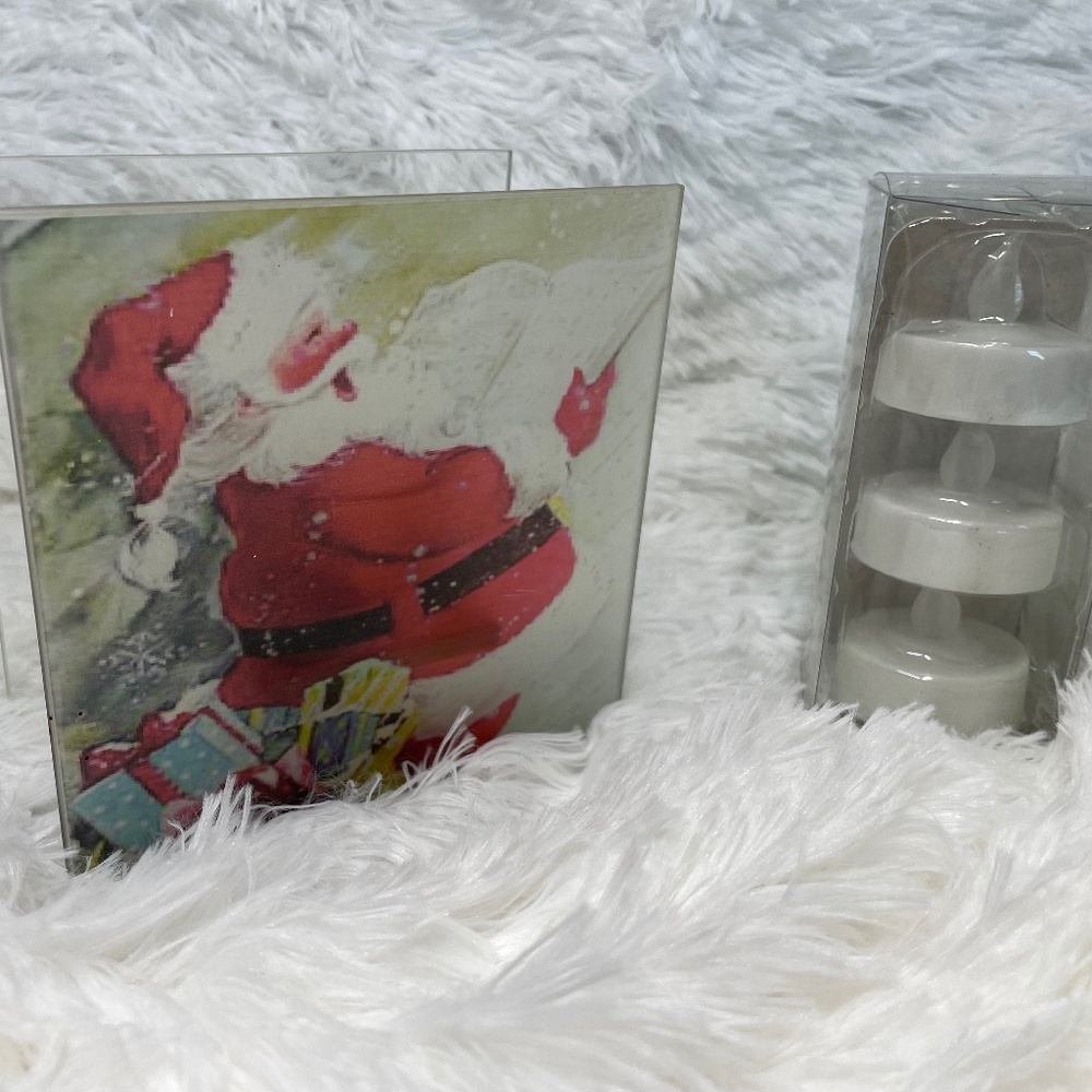 Christmas Santa Tea Light / Candle with New LED tea lights